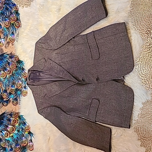 Roundtree & Yorke Men's Silk/Wool Blend Houndstooth Sports Jacket Size: 42R - Picture 1 of 13